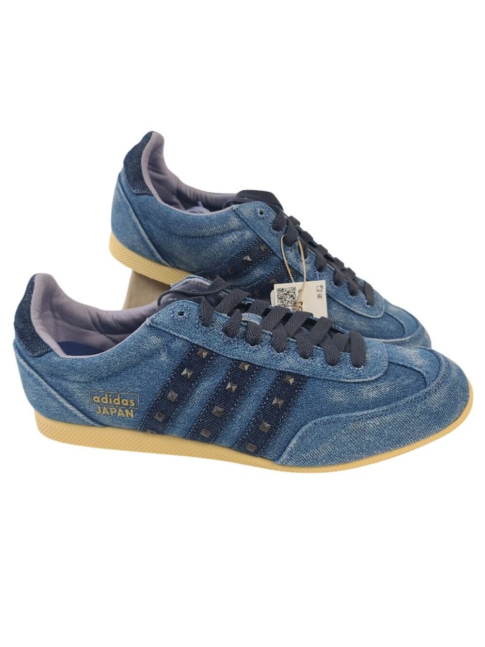 NEW Adidas Originals Women's Japan Denim Sneakers Sz 9.5 US Blue w/ Gold Accents